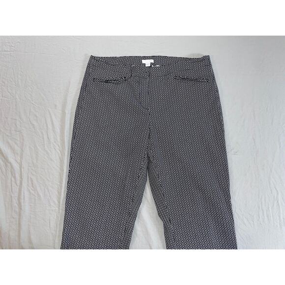 J Jill Lightweight Stretch Cotton Tapered Geometric Pattern Pants. Women's 10. - Picture 5 of 9